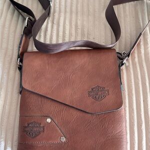 Harley-Davidson Tan Leather Messenger Bag